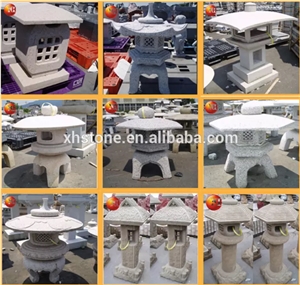 Chinese Yukimi Style Hand Made Nutural Granite Desk Lantern