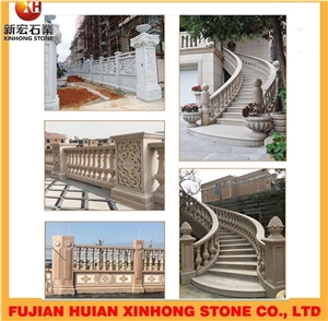 Natural Marble Stone Balcony Balustrade for House Decoration