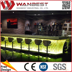 Customized Solid Surface Stone Led Light Bar Furniture Customized Solid Surface Stone Led Light Bar Furniture
