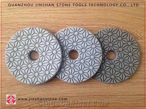 Three Steps Diamond Resin Flexible Polishing Pads