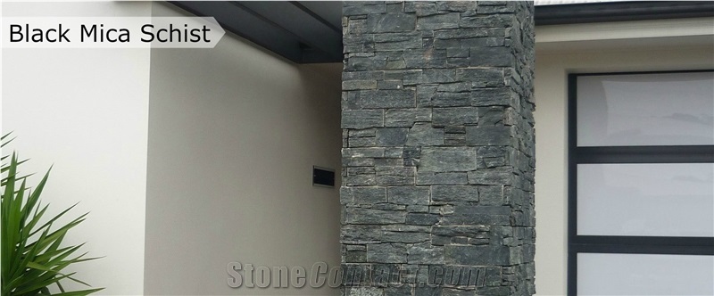 Black Mica Schist Ledge Stone Cladding