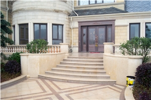 Castle Beige Limestone Baluster, Cream Limestone Balustrade and Rails, Handrails and Railing