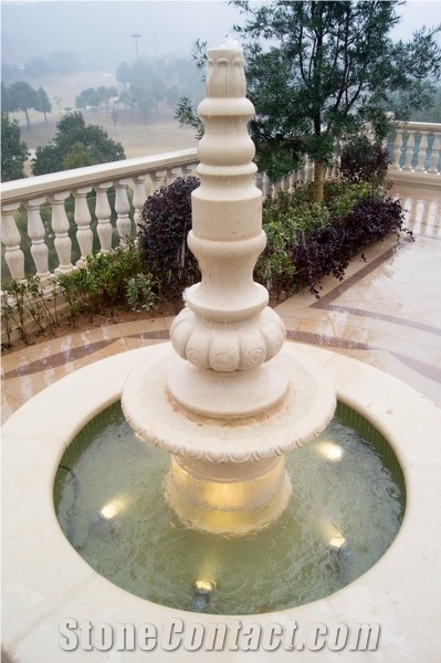 Castle Beige Limestone Baluster, Cream Limestone Balustrade and Rails, Handrails and Railing