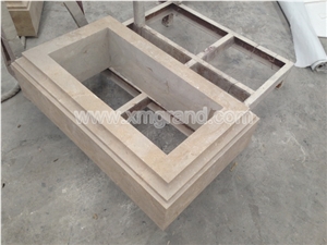 Jura Beige Limestone Columns, Roman Column Bases and Body and Tops
