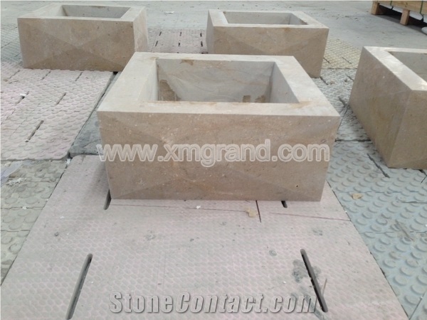 Jura Beige Limestone Columns, Roman Column Bases and Body and Tops