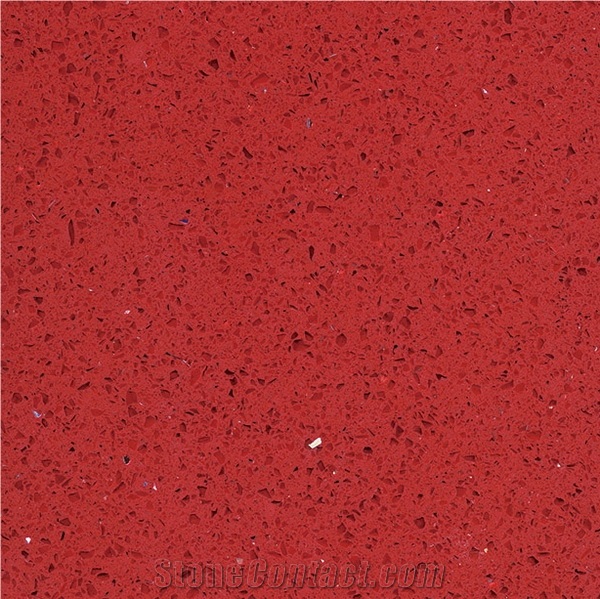 Red Crystal Quartz Stone Tiles, Artificial Red Quartz Stone Slabs and Flooring,Red Engineered Quartz