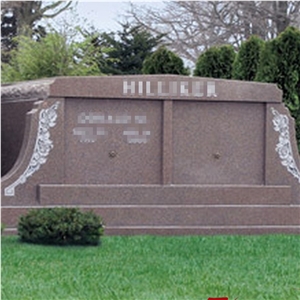 Double Usage G648 Pink Granite Mausoleums Cemetery Crypts
