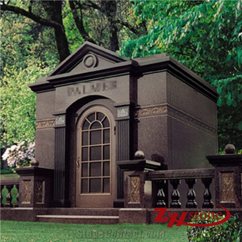 Double Usage G648 Pink Granite Mausoleums Cemetery Crypts