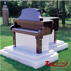 Good Quality Column Arch Design Sesame White/ G603 Granite Tombstone Design/ Upright Monuments/ Headstones/ Western Style Tombstones/ Single Monuments/