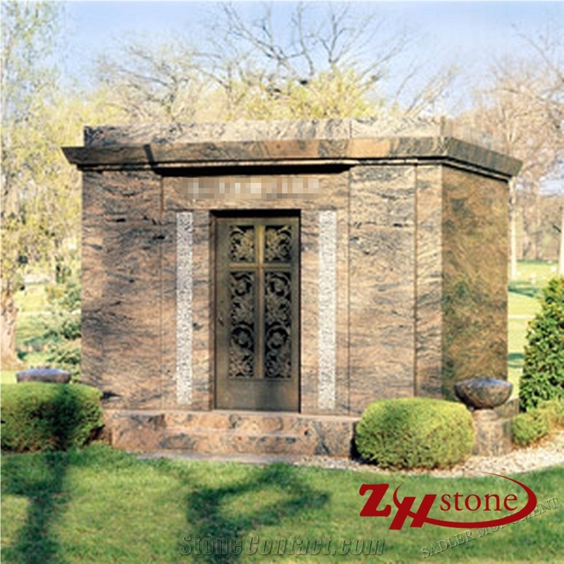 Good Quality Column Arch Design Sesame White/ G603 Granite Tombstone Design/ Upright Monuments/ Headstones/ Western Style Tombstones/ Single Monuments/