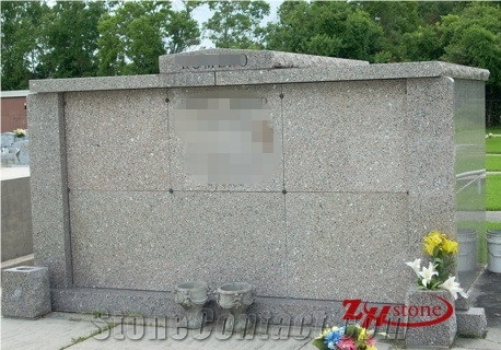 Good Quality Luxury Column Design American Mahogany Granite Mausoleums/ Mausoleum Design/ Cemetery Mausoleum
