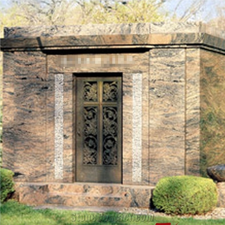 Good Quality Own Factory Flat Top Multicolor Red Granite Mausoleums/ Mausoleum Design/ Cemetery Mausoleum/ Mausoleum Crypts