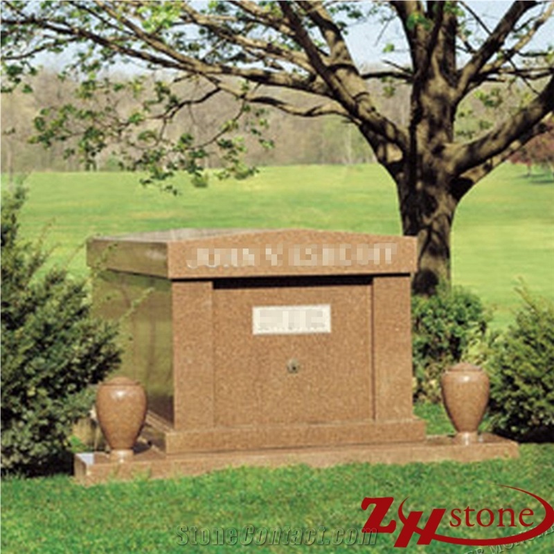 Good Quality Own Factory Flat Top Multicolor Red Granite Mausoleums/ Mausoleum Design/ Cemetery Mausoleum/ Mausoleum Crypts