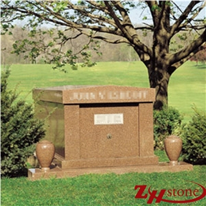 Good Quality Own Factory Flat Top Multicolor Red Granite Mausoleums/ Mausoleum Design/ Cemetery Mausoleum/ Mausoleum Crypts
