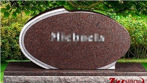 Good Quality Polished Oval Design Dakota Mahogany Granite Tombstone Design/ Western Style Monuments/ Upright Monuments/ Headstones/ Monument Design Good Quality Polished Oval Design Dakota Mahogany Granite Tombstone Design/ Western Style Monuments/ Upright Monuments/ Headstones/ Monument Design