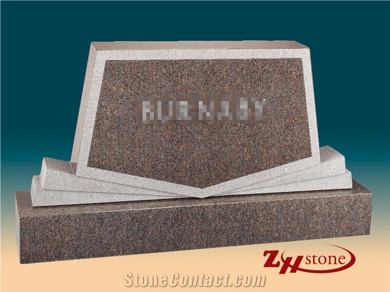 Good Quality Polished Oval Design Dakota Mahogany Granite Tombstone Design/ Western Style Monuments/ Upright Monuments/ Headstones/ Monument Design