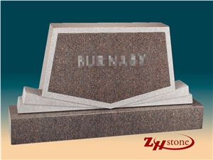 Good Quality Polished Oval Design Dakota Mahogany Granite Tombstone Design/ Western Style Monuments/ Upright Monuments/ Headstones/ Monument Design