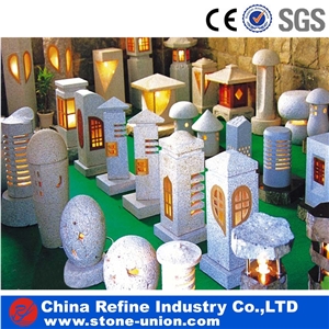 Grey Granite Stone Lantern , Stone Garden Products Janpan Lantern , Garden Stone Led Lanterns