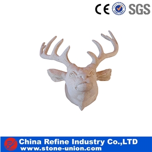 High Quality Sculpture, Beige Marble Sculpture,Garden Animal Sculptures,Handcarved Animal Sculptures