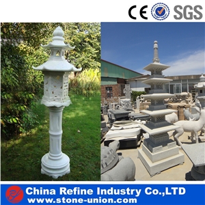 Marble Sculpture Lamp Stand for Garden , Marble Human Standing Lamp , Garden Human Statues