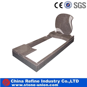 Polishing European Style Headstone for Cemetery, Carving Single Tombstone Monument Design, Natural Stone Engraved Gravestone