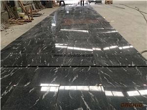 Cosmic Black Granite Polished Building Walling, Wall/ Floor Covering, Ganges Black,Titanium Black,Cosmic Night,Granito Preto Cosmico Granite Slabs & Tiles