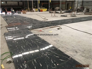 Via Lactea Granite Black Granite Polished Building Walling, Wall & Floor Covering, Ganges Black,Titanium Black,Cosmic Night,Granito Preto Cosmico Black Brazil Granite Flooring/Wall Covering Tiles