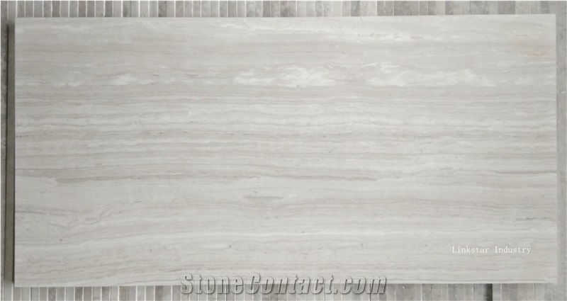 Natural White Wooden Marble Slab & Tile