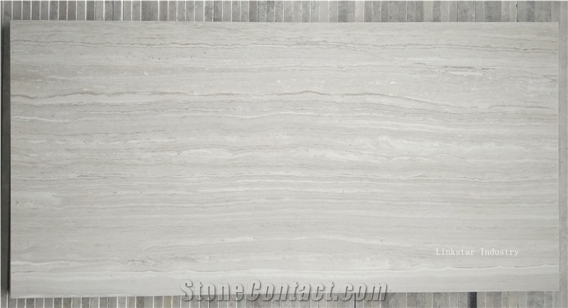 Natural White Wooden Marble Slab & Tile