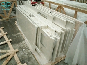 Artificial Quartz Stone Solid Surface Factory Custom White Quartz Kitchen Countertops Island Tops