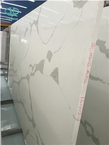 Carrara White Quartz Stone Bath Tops/White Quartz Vanity Tops/Quartz Surfaces Bathroom Tops/Engineered Stone Tops with Various Edge Profiles/Artificial Stone Counter Tops