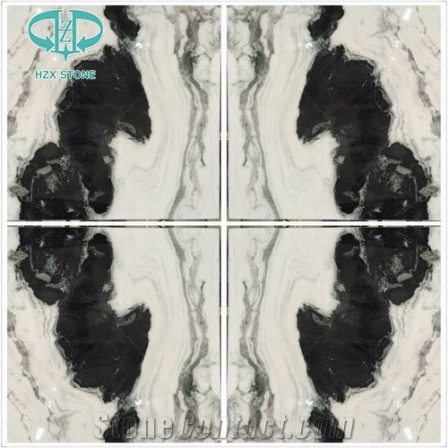 China White Marble, Panda White Marble Slab, Sicuan White, Flooring Tile, Wall Decoration, Book Matched Slabs and Tiles, Polished Marble Slab, White Marble Slab for Project and Bath Room, Vanity Top