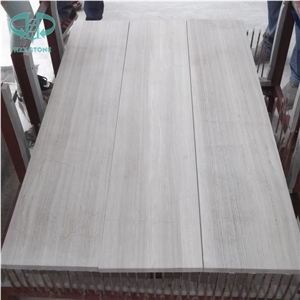 China White Wood Marble Stone Tiles, Honed Marble, White Wooden Tiles, Light Color Grain Marble, Honed Stone, Floor&Wall Tiles, Crystal Wooden Vein White Marble