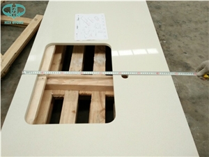 Chinese Artificial Quartz Factory Custom White Quartz Kitchen Countertops Island Tops Solid Surface