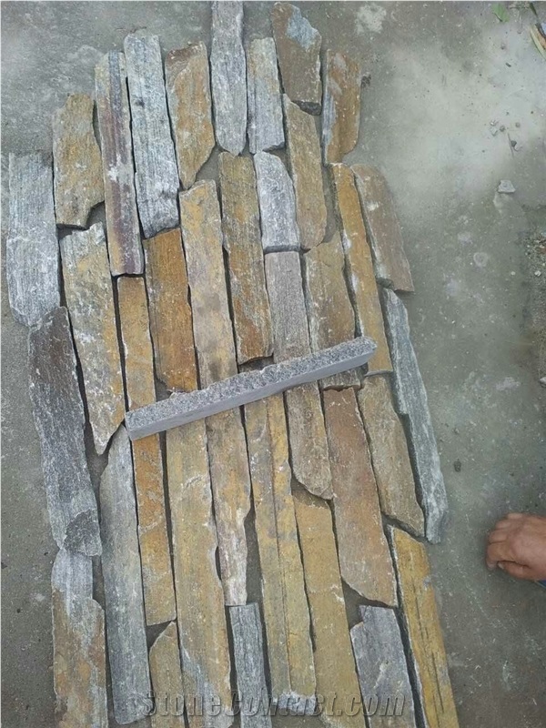 Beige Slate Loose Stone for Corner Stone as Feature Wall