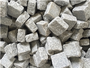 G603 Light Grey Granite Cobble Stone for Courtyard Road Pavers /Bianco Sardo Cube Stone