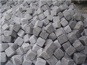 G603 Light Grey Granite Cobble Stone for Courtyard Road Pavers /Bianco Sardo Cube Stone