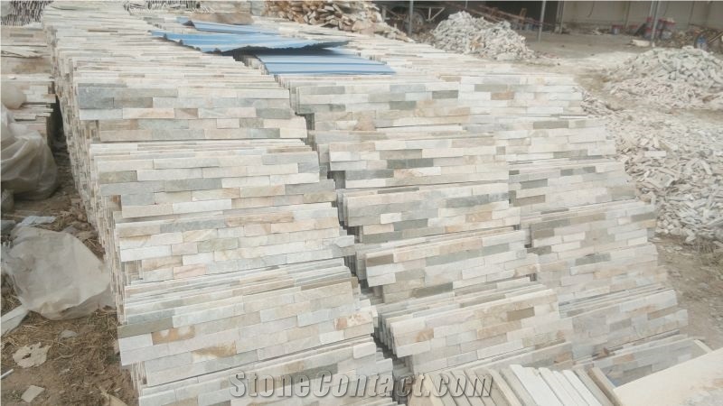 Garden Lanscape Tile, Natural Slate Tack Tile on Mesh for Garden, Cultured Stone