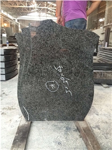 Green Granite Western Style Tombstones with Heart Tombstones for Cemetery