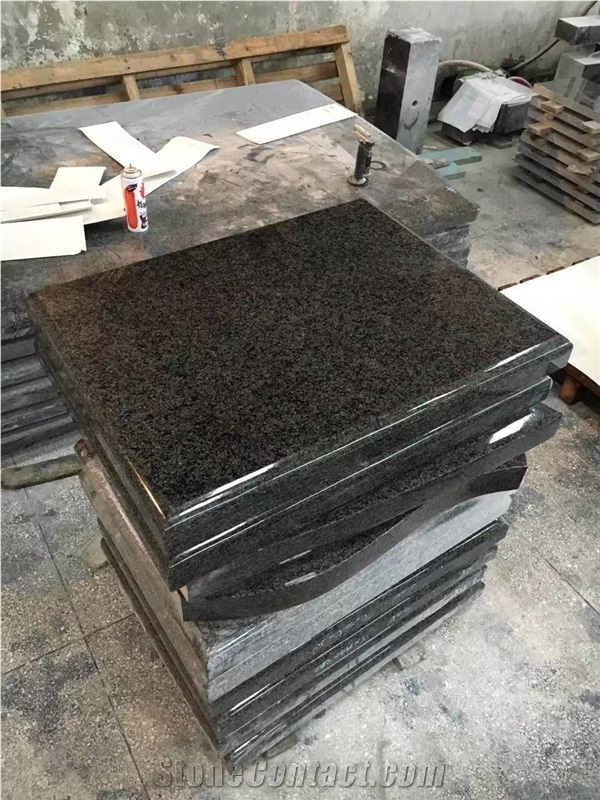 Green Granite Western Style Tombstones with Heart Tombstones for Cemetery