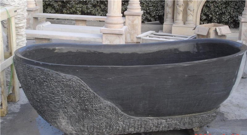 Honed Black Onyx Bathtub,China Black Bathtub