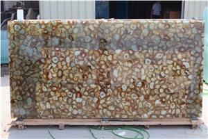 Lilac Gemstone Panels Semi Precious Stone Tiles for Wall /Purple Semiprecious Stone Slabs