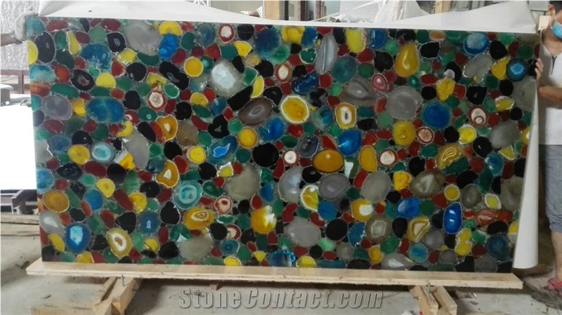 Luxury Stone Green Gemstone Slab for Homes /Verde Semiprecious Stone Slabs