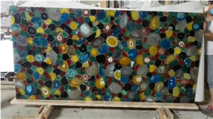 Luxury Stone Green Gemstone Slab for Homes /Verde Semiprecious Stone Slabs