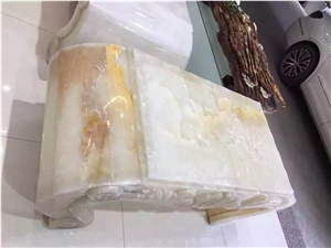 Polished Onyx Table,Handcrafts White Onyx Table