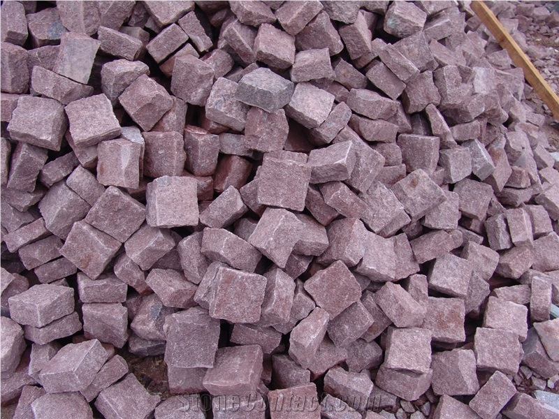 Red Porphyry Cubestone Natural Finish for Walkway Pavers