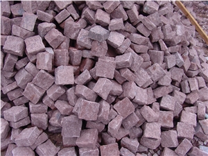 Red Porphyry Cubestone Natural Finish for Walkway Pavers