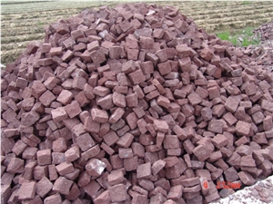 Red Porphyry Cubestone Natural Finish for Walkway Pavers