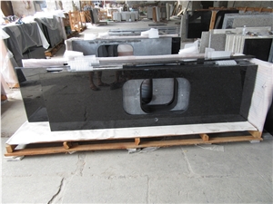 Cheap Black Granite Labrador Angola Custom Countertop Polished Surface Oval Sink, Made in China Gramangola Black Granite Island Top, Angola Black Granite Countertop with Round and Square Oval Sink Cheap Black Granite Labrador Angola Custom Countertop Polished Surface Oval Sink, Made in China Gramangola Black Granite Island Top, Angola Black Granite Countertop with Round and Square Oval Sink