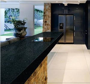 Chinese Artificial Quartz/Crystal Black Quartz Kitchen Countertops